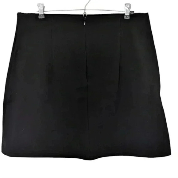 Simons Contemporaine Mini Skirt Black A-line Slanted Zipper Details Women's 10 - Picture 3 of 12